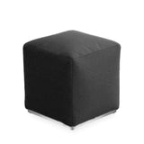 Tabouret Dara carré 40x40cm - 40cm de hauteur textile d'extérieur avec base en acier inoxydable