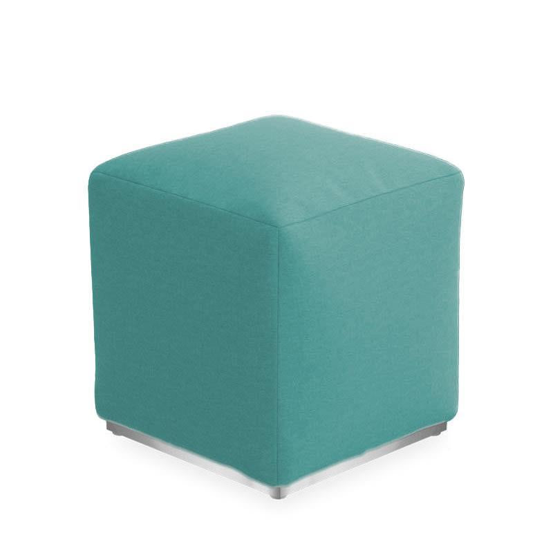 Tabouret Dara carré 40x40cm - 40cm de hauteur textile d'extérieur avec base en acier inoxydable