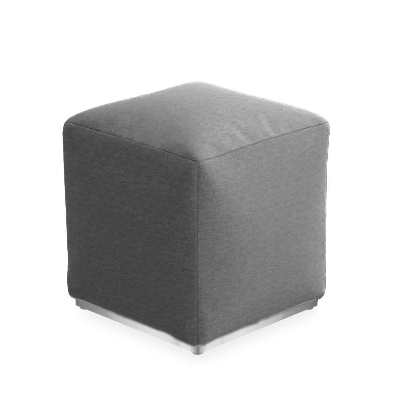 Tabouret Dara carré 40x40cm - 40cm de hauteur textile d'extérieur avec base en acier inoxydable