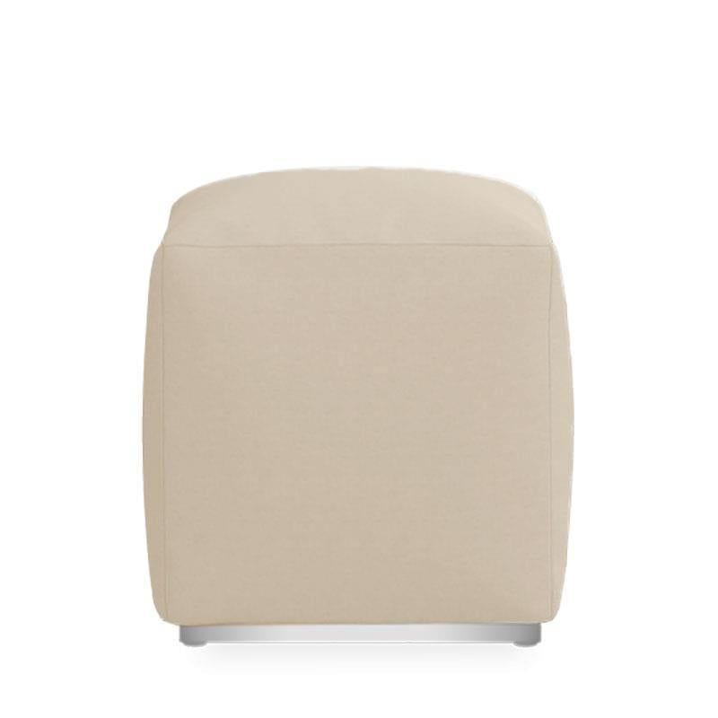 Tabouret Dara carré 40x40cm - 40cm de hauteur textile d'extérieur avec base en acier inoxydable