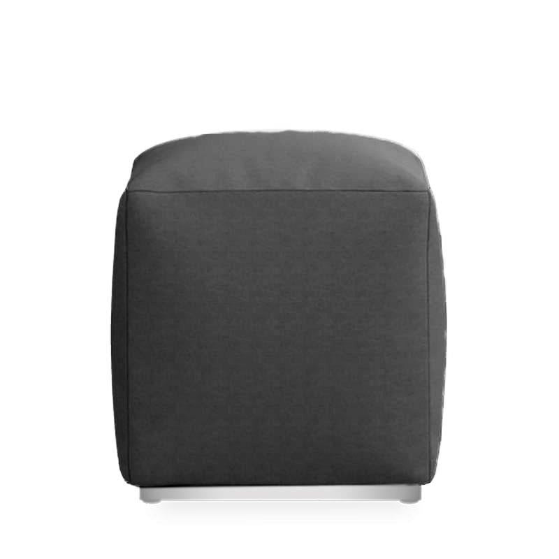 Tabouret Dara carré 40x40cm - 40cm de hauteur textile d'extérieur avec base en acier inoxydable