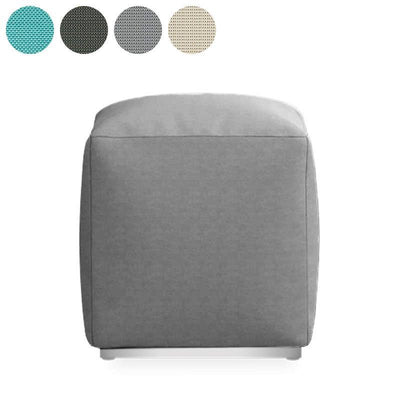 Tabouret Dara carré 40x40cm - 40cm de hauteur textile d'extérieur avec base en acier inoxydable