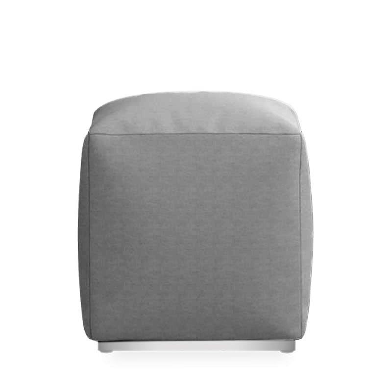 Tabouret Dara carré 40x40cm - 40cm de hauteur textile d'extérieur avec base en acier inoxydable