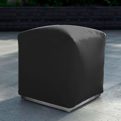 Tabouret Dara carré 40x40cm - 40cm de hauteur textile d'extérieur avec base en acier inoxydable