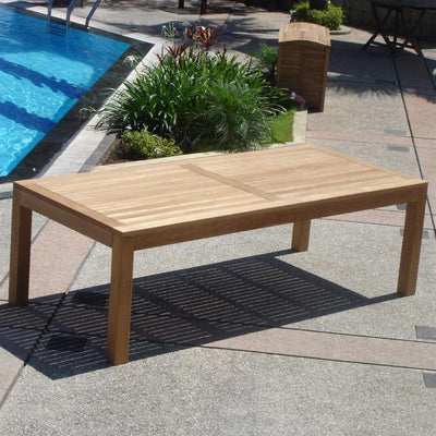 Table à manger Hampton 200 x 100 x 76 cm en teck avec pieds de table 9x9 cm réglables en hauteur