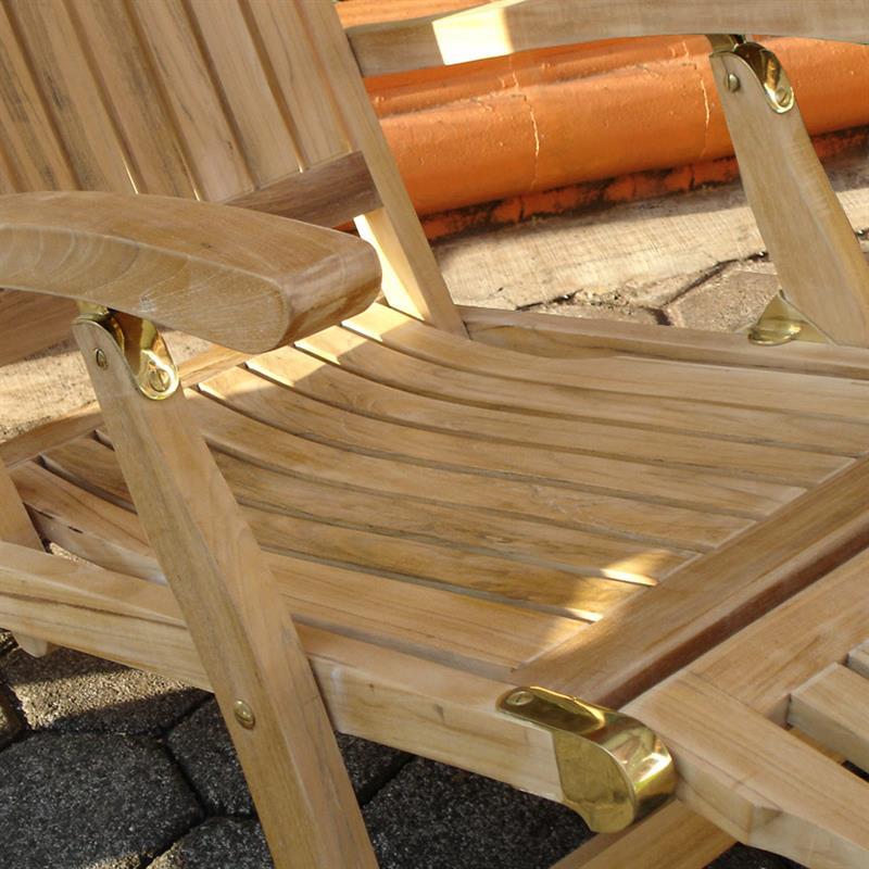Elegance Deckchair 2er Set bestehend aus 2 Elegance Deckchair und 2 Auflagen in Nagata mit Nackenkissen