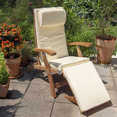 Elegance Deckchair 154 x 61 x 98 cm - Zertifiziertes Teakholz GRADE A+Edelstahlbeschläge