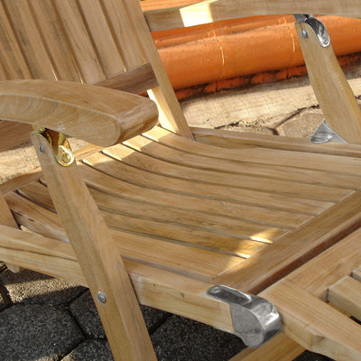 Elegance Deckchair 154 x 61 x 98 cm - Zertifiziertes Teakholz GRADE A+Edelstahlbeschläge