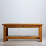 Table basse Briston 105 x 60 cm avec étagère en teck certifié Grade A avec pieds de table 6x6 cm