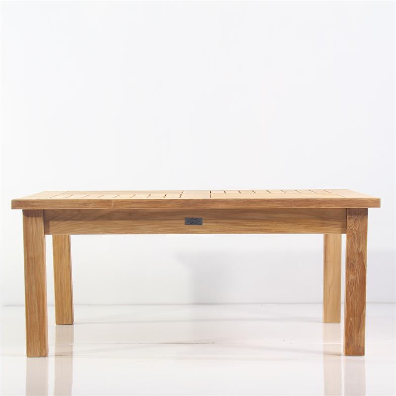 Table basse carrée Briston 120 x 120 cm en teck certifié Grade A avec pieds de table 6x6 cm