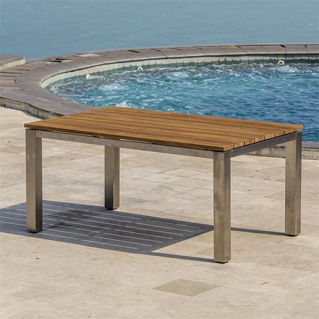 Zilart Bank Set Teak Grade A 160/2 bestehend aus Esstisch 160 x 100 und 2 Gartenbänke ohne Rückenlehne 140x45