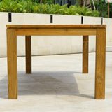 Table à manger Dusun 240 x 100 x 77 cm en teck recyclé - pieds : 9 x 9 cm, poutre : 7 cm, plateau : 3 cm