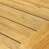 Table à manger Dusun 240 x 100 x 77 cm en teck recyclé - pieds : 9 x 9 cm, poutre : 7 cm, plateau : 3 cm