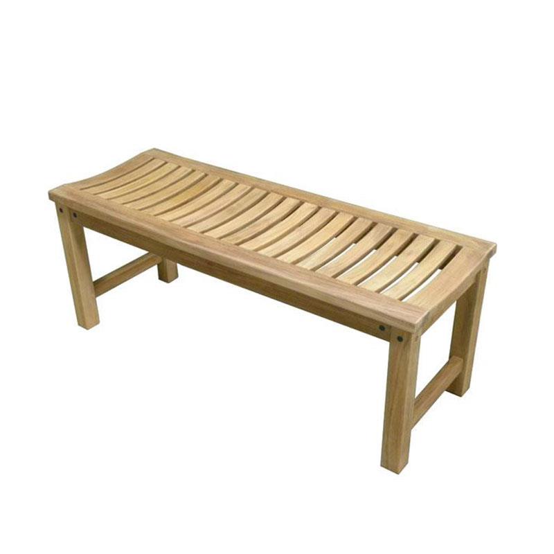 Banc de jardin Elegance sans dossier 100 cm - Teck certifié GRADE A