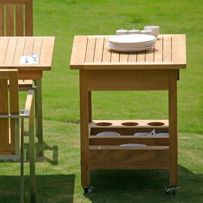 Desserte en teck 100x65x75 cm assortie aux tables Elegance et Moselle