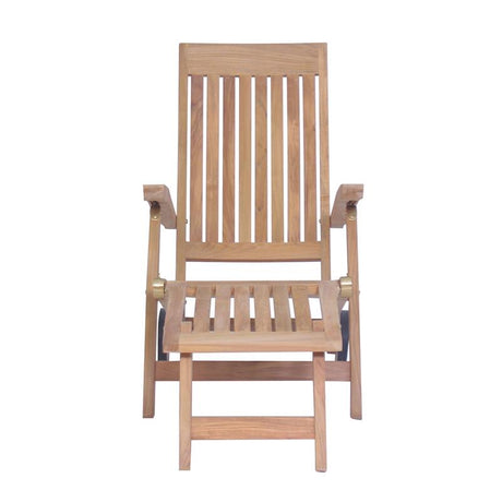 Elegance Deckchair mit Rädern 154 x 61 x 98 cm Zertifiziertes Teakholz GRADE A + Messingbeschläge