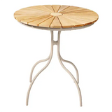 Ellen Tisch Ø 80 cm – Runder Gartentisch in Sandy Grey mit edler Teakholzplatte