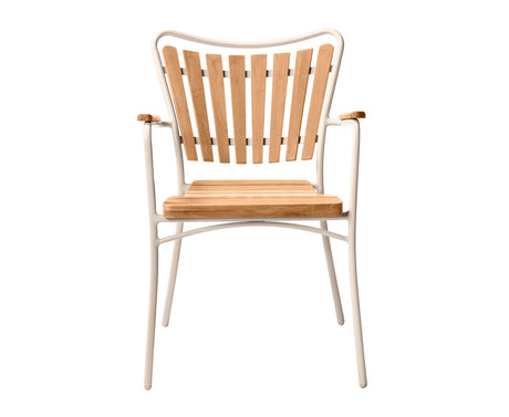 Ellen Stapelstuhl Sandy Grey/Sandy Grey Teak Grade A mit Aluminium pulverbeschichtet