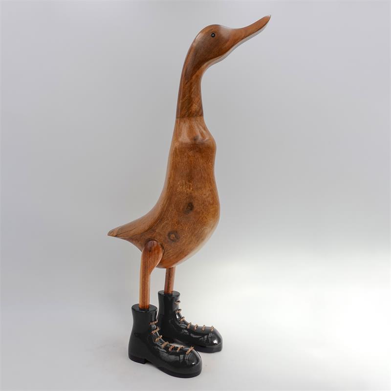 Canard »Clemens« beige-marron dressé avec des chaussures noires
