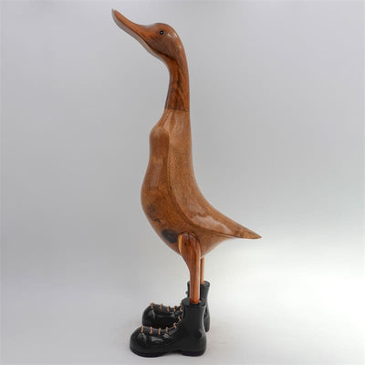 Canard »Clemens« beige-marron dressé avec des chaussures noires