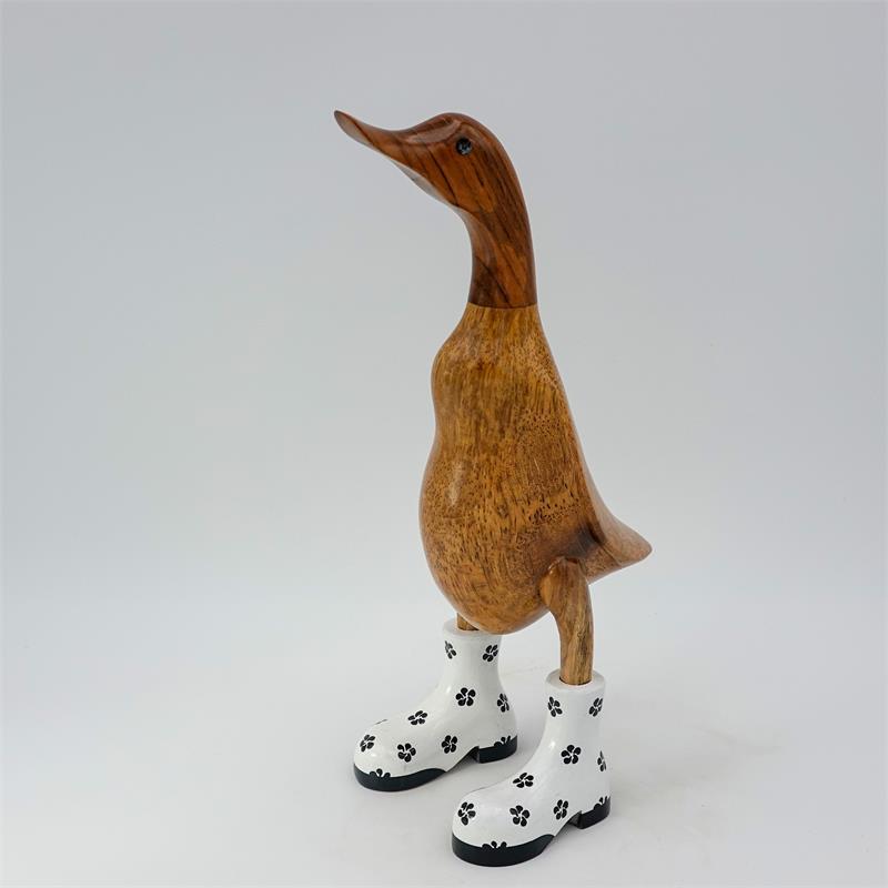 Canard »Inge« - brun moyen dressé avec des chaussures blanches fleuries