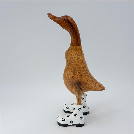 Canard »Inge« - brun moyen dressé avec des chaussures blanches fleuries