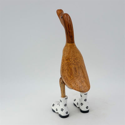 Canard »Inge« - brun moyen dressé avec des chaussures blanches fleuries