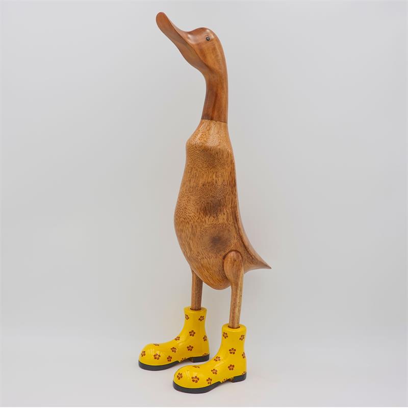 Canard géant « Denise » beige-brun jaune à fleurs