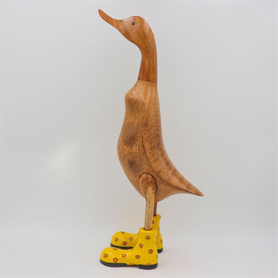 Canard géant « Denise » beige-brun jaune à fleurs