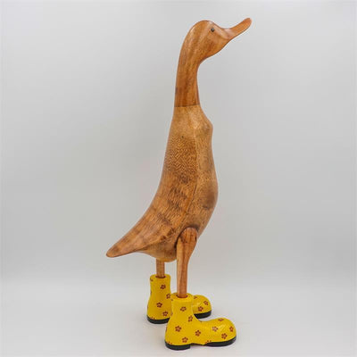 Canard géant « Denise » beige-brun jaune à fleurs