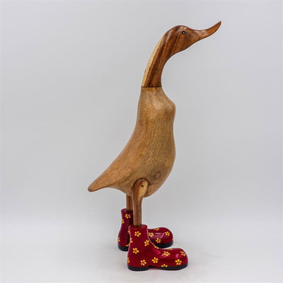 Canard »Fabienne« grand brun dressé rouge à fleurs jaunes