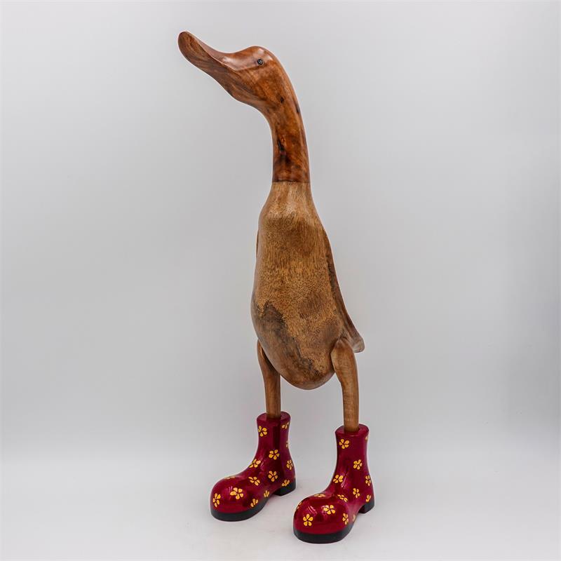 Canard géant « Frauke » beige-brun rouge avec des fleurs