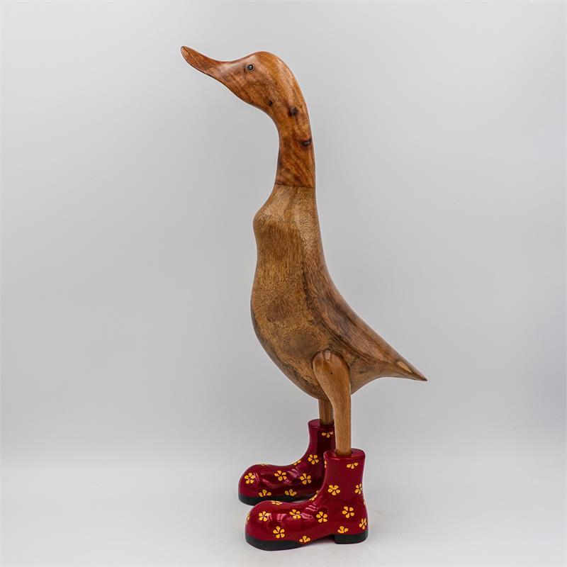 Canard géant « Frauke » beige-brun rouge avec des fleurs