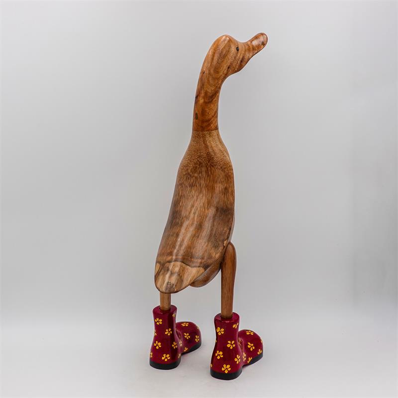 Canard géant « Frauke » beige-brun rouge avec des fleurs