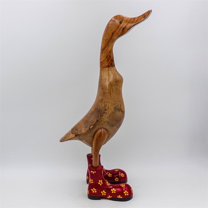 Canard géant « Frauke » beige-brun rouge avec des fleurs