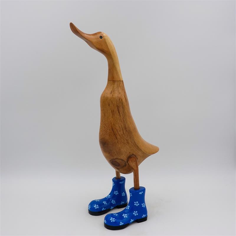 Canard » Ramona « grand marron dressé bleu avec des fleurs
