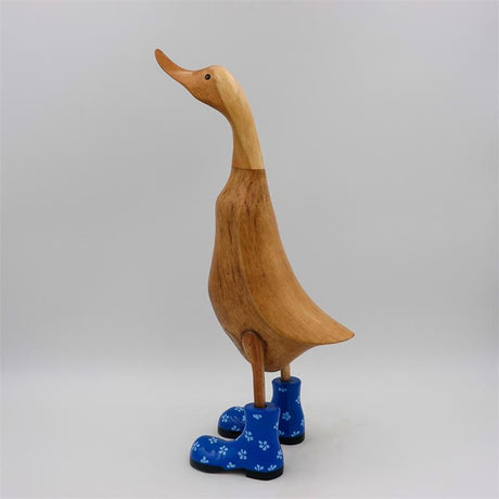Canard » Ramona « grand marron dressé bleu avec des fleurs