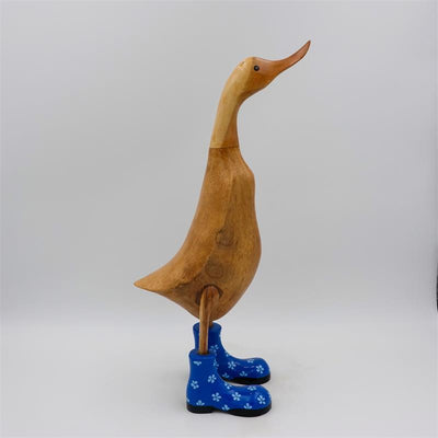 Canard » Ramona « grand marron dressé bleu avec des fleurs