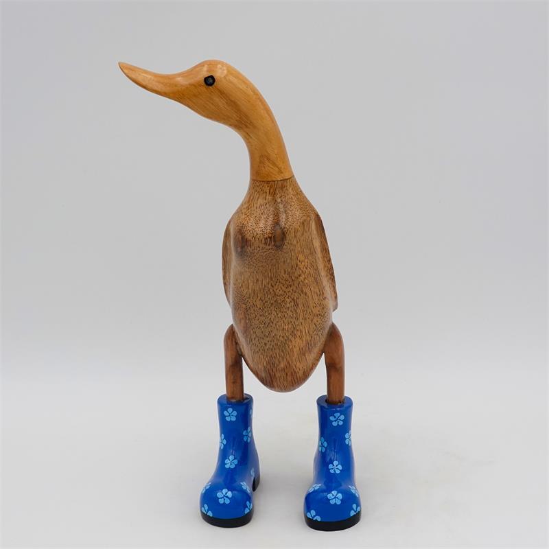 Canard »Regina« brun moyen dressé bleu avec des fleurs
