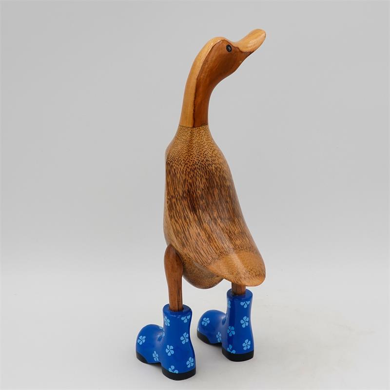 Canard »Regina« brun moyen dressé bleu avec des fleurs