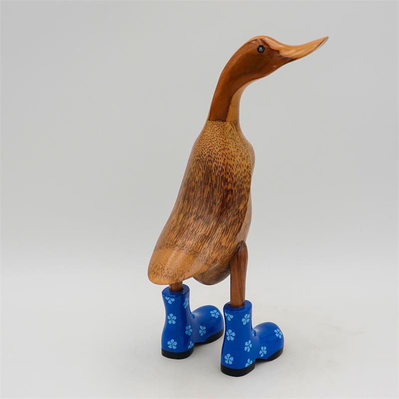 Canard »Regina« brun moyen dressé bleu avec des fleurs