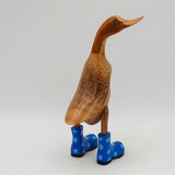 Canard »Regina« brun moyen dressé bleu avec des fleurs