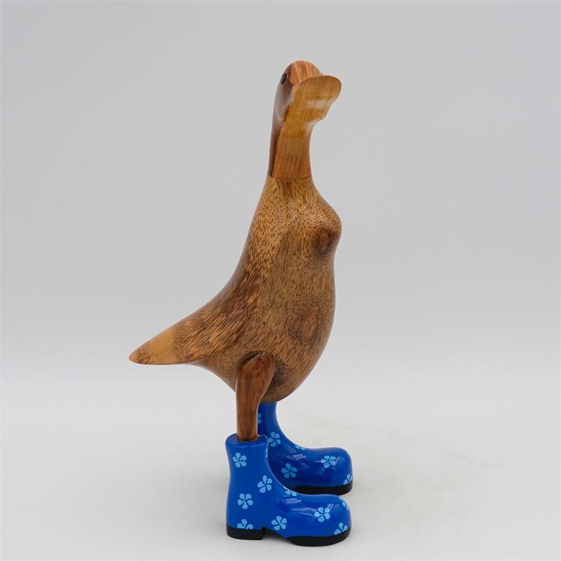 Canard »Regina« brun moyen dressé bleu avec des fleurs