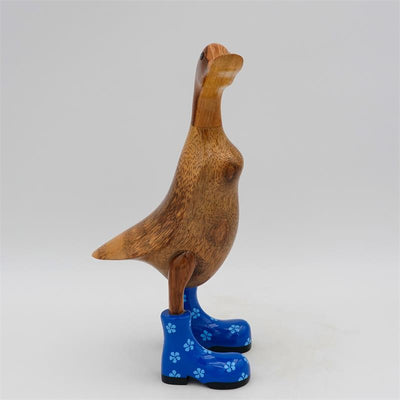 Canard »Regina« brun moyen dressé bleu avec des fleurs