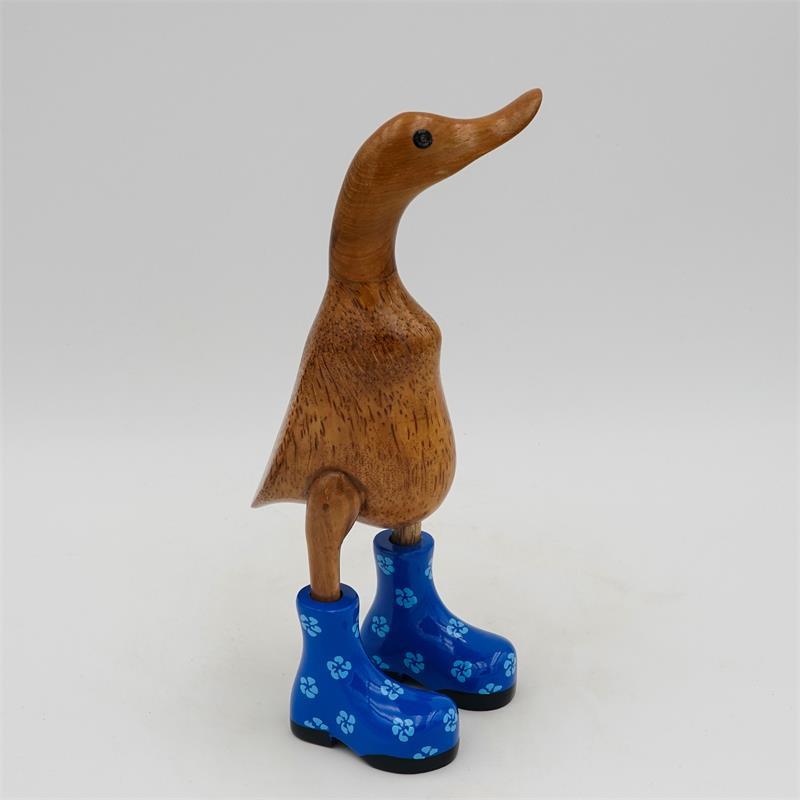 Canard »Rosalie« petit marron dressé bleu avec des fleurs