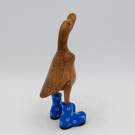 Canard »Rosalie« petit marron dressé bleu avec des fleurs
