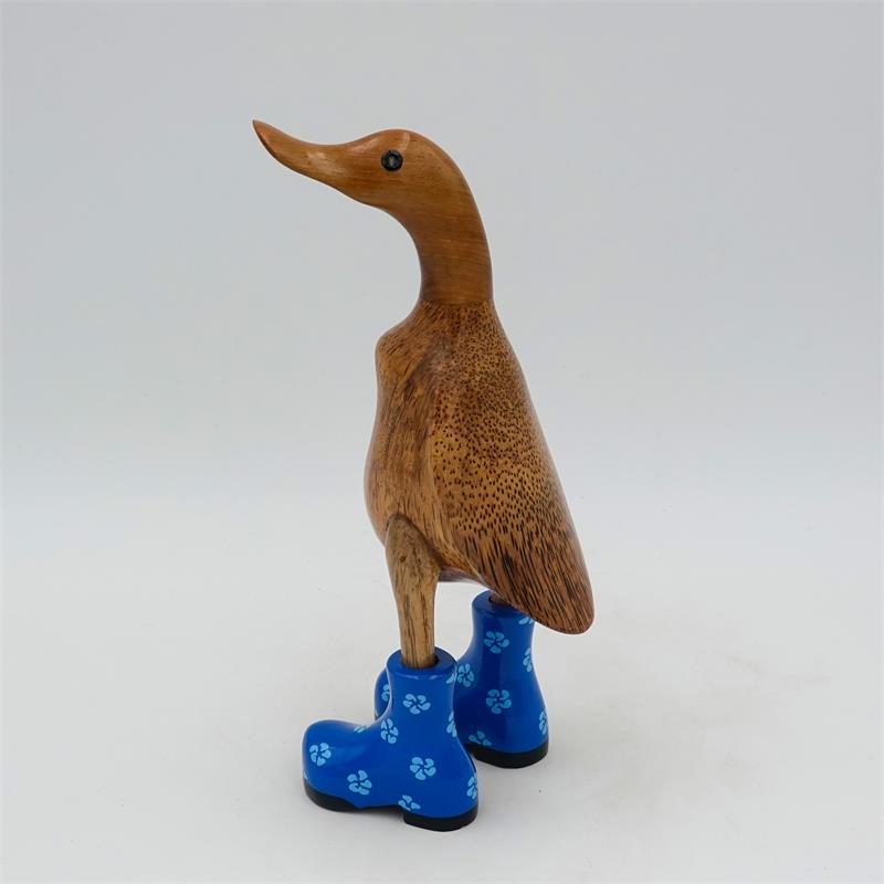 Canard »Rosalie« petit marron dressé bleu avec des fleurs
