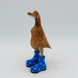 Canard »Rosalie« petit marron dressé bleu avec des fleurs