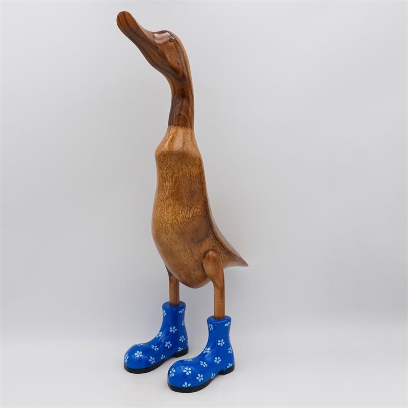 Canard géant « Ronja » beige-marron bleu avec des fleurs