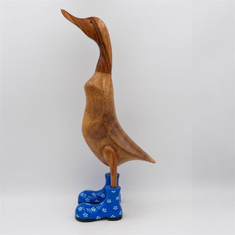 Canard géant « Ronja » beige-marron bleu avec des fleurs